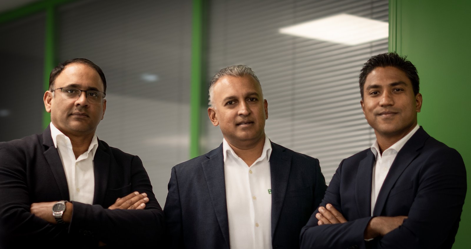 Baitali Group Directie — v.l.n.r. Rajen Biharisingh, Farsi Khudabux, Stefan